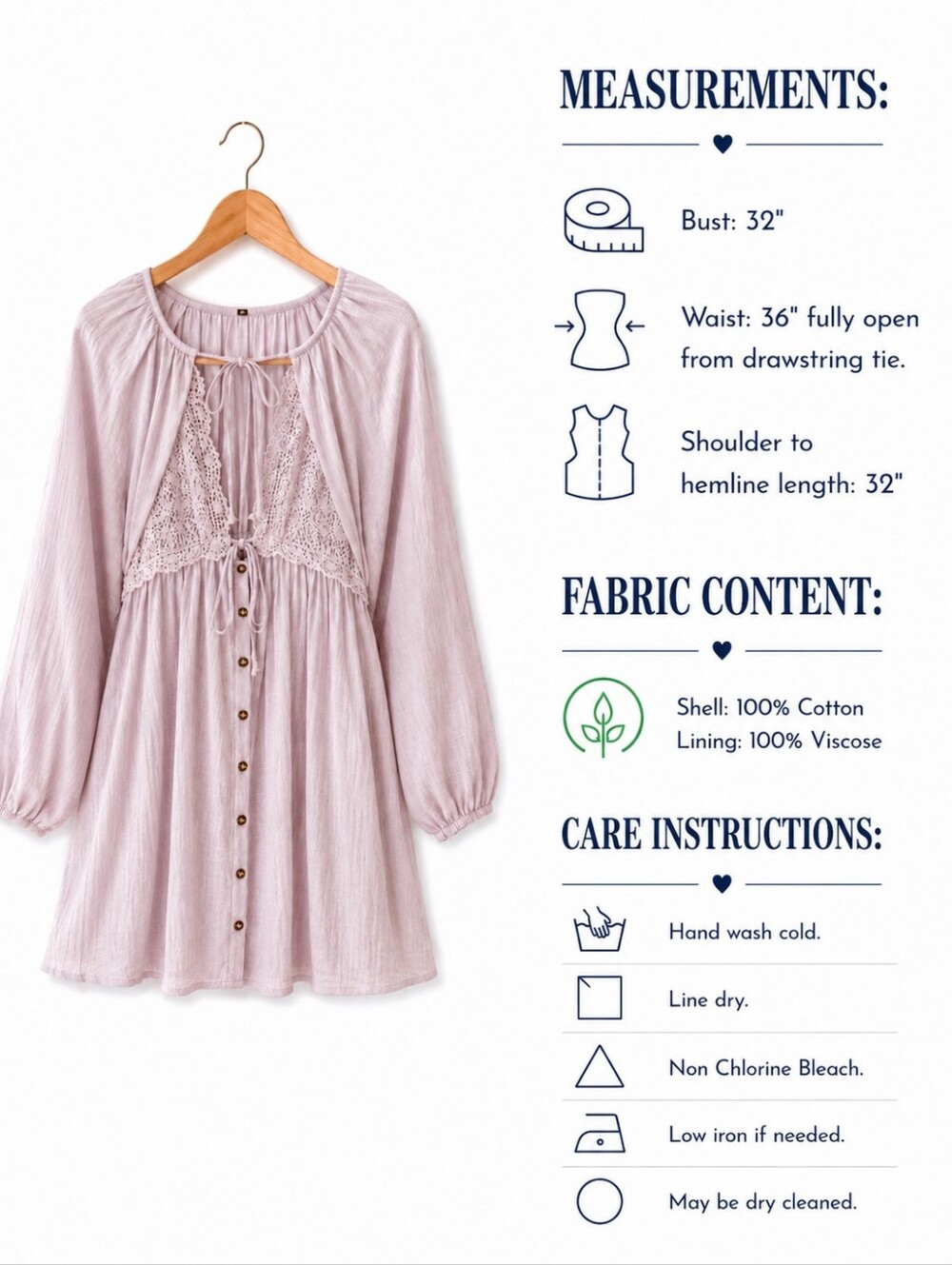 Free People soft boho lavender mini dress with lace-trim bodice. Size SP - Picture 7 of 9